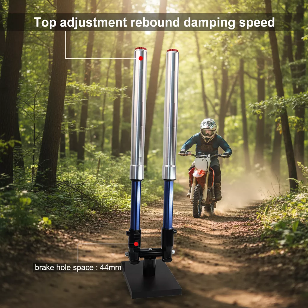 44mm Fot Inverted Gaffel Rebound Justerbar Motorsykkel Støtdemper